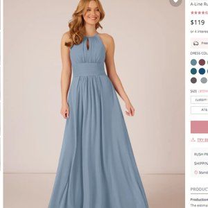 Azazie Bonnie Dress Dusty Blue